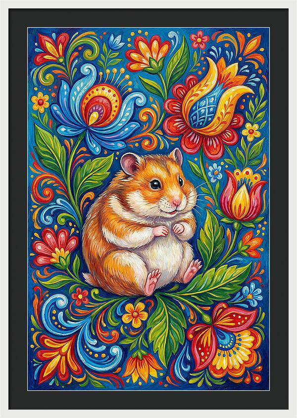 Hamster Surrounded By Blooms