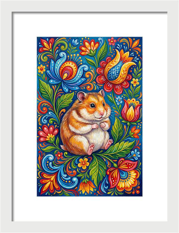 Hamster Surrounded By Blooms