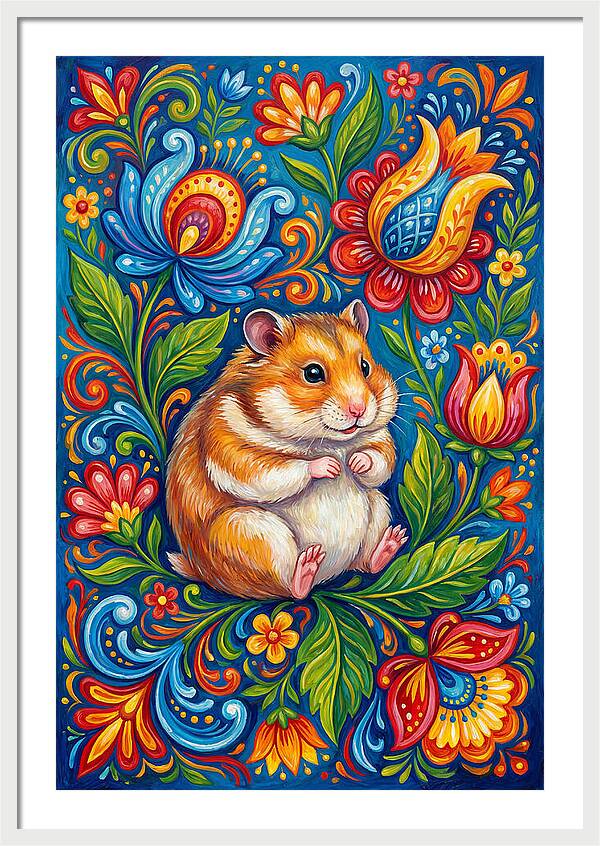 Hamster Surrounded By Blooms