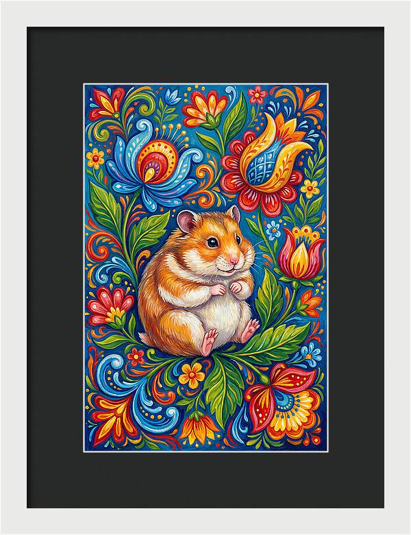 Hamster Surrounded By Blooms
