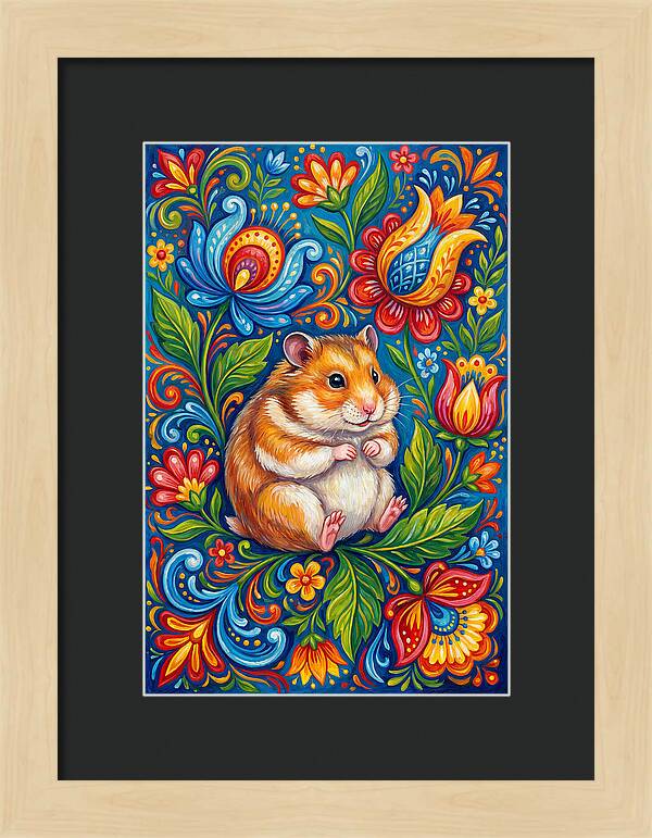 Hamster Surrounded By Blooms