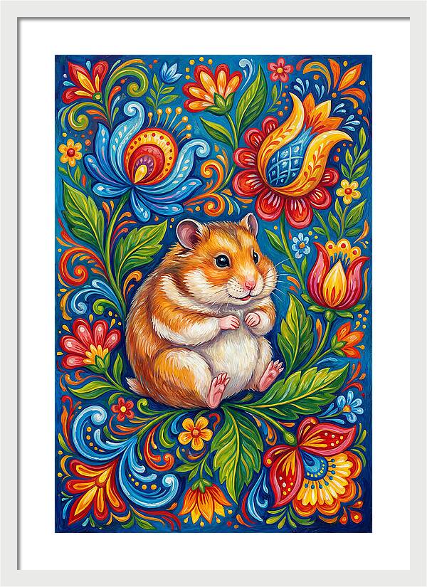 Hamster Surrounded By Blooms