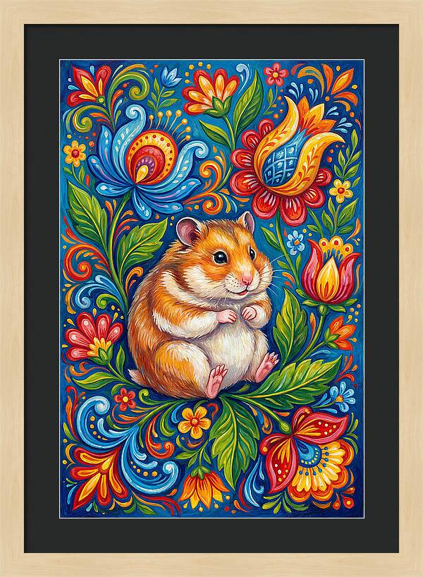 Hamster Surrounded By Blooms