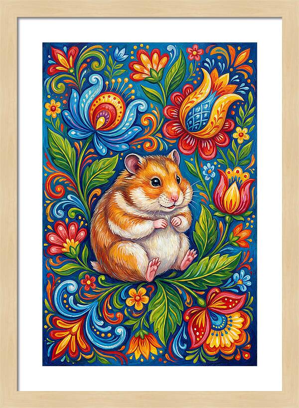 Hamster Surrounded By Blooms