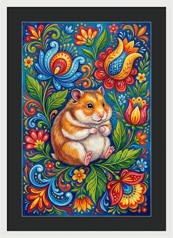 Hamster Surrounded By Blooms