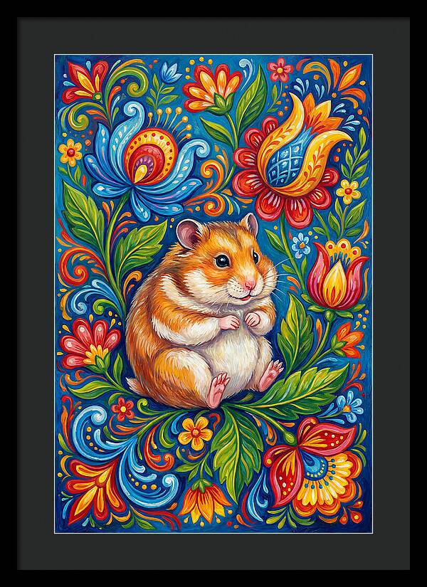 Hamster Surrounded By Blooms