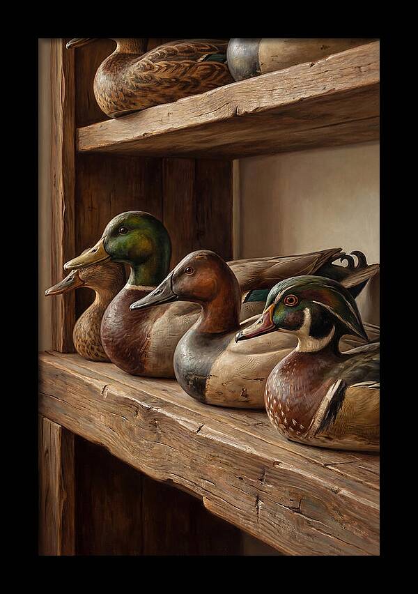 Hand Carved Decoy Ducks Display