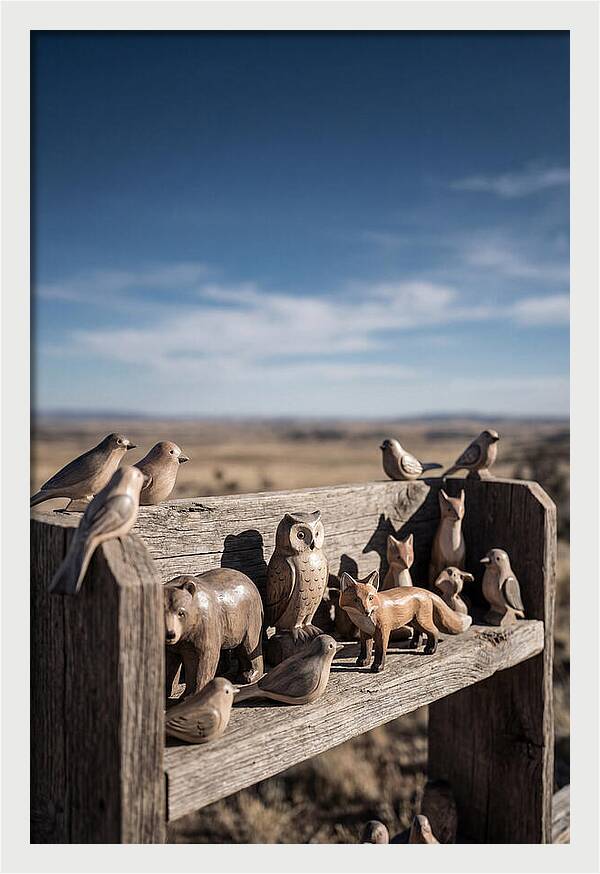 Hand Carved Wooden Animal Figures