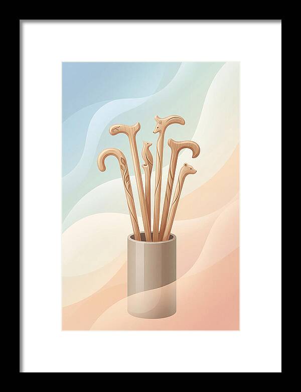 Hand Carved Wooden Sticks