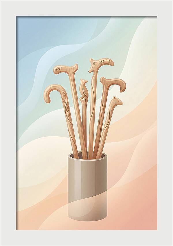 Hand Carved Wooden Sticks
