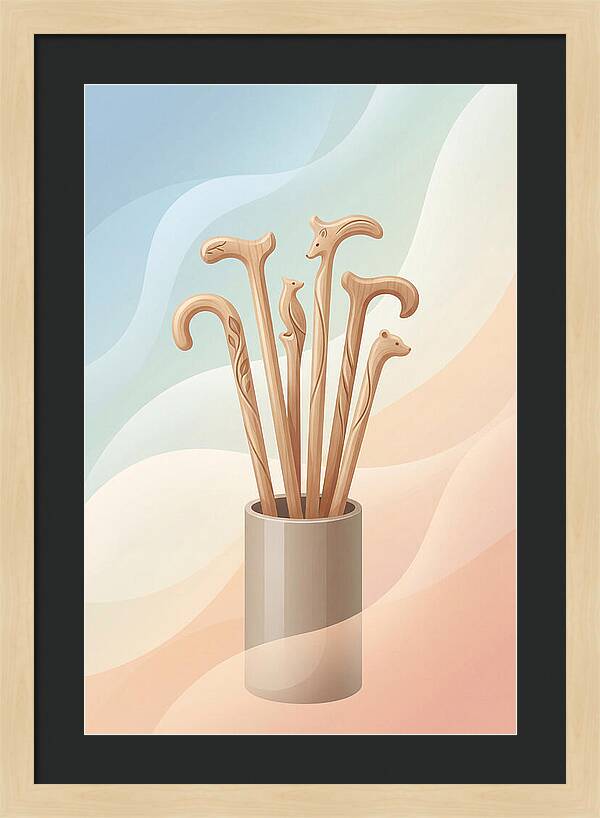 Hand Carved Wooden Sticks