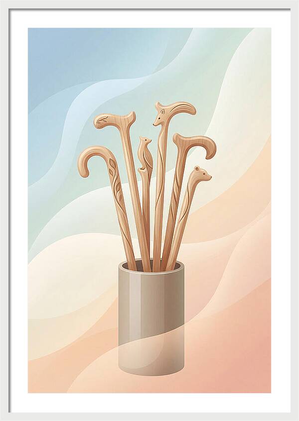 Hand Carved Wooden Sticks