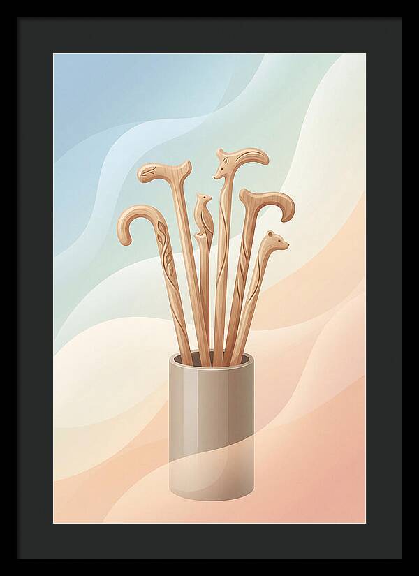 Hand Carved Wooden Sticks