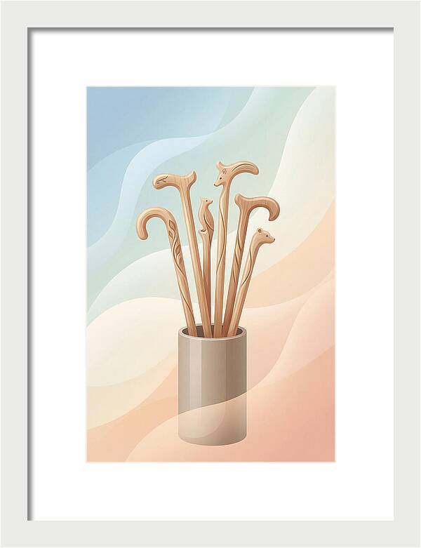 Hand Carved Wooden Sticks