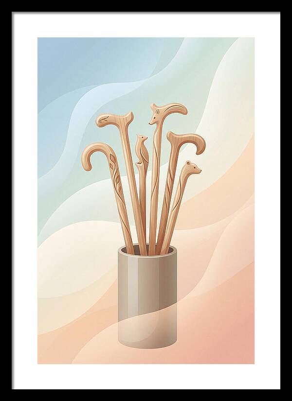 Hand Carved Wooden Sticks