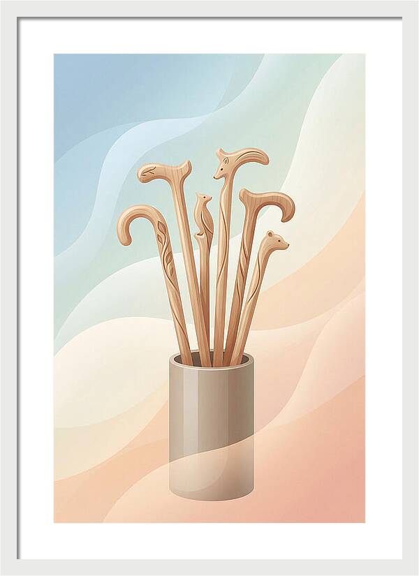 Hand Carved Wooden Sticks