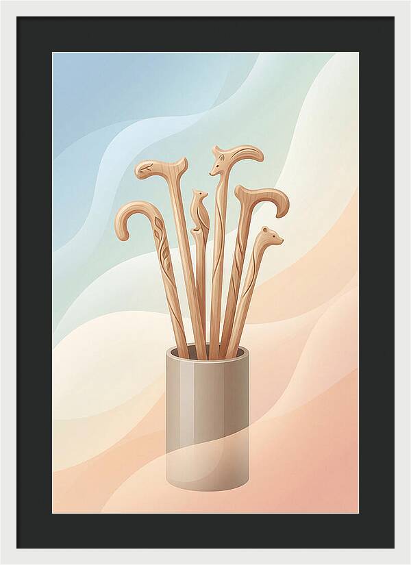 Hand Carved Wooden Sticks