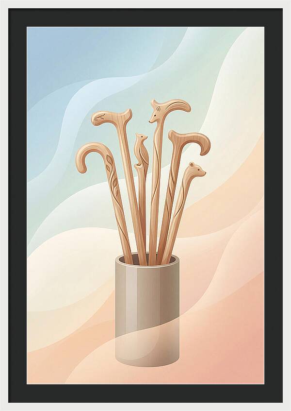 Hand Carved Wooden Sticks