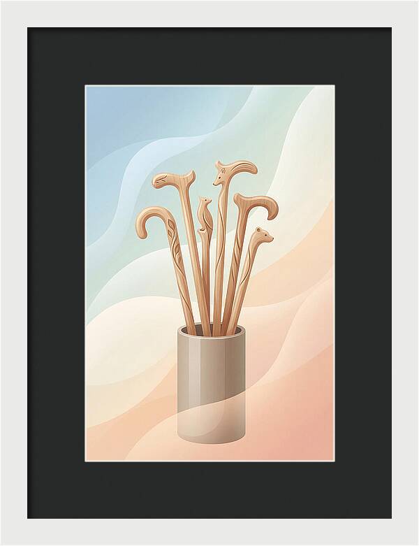 Hand Carved Wooden Sticks