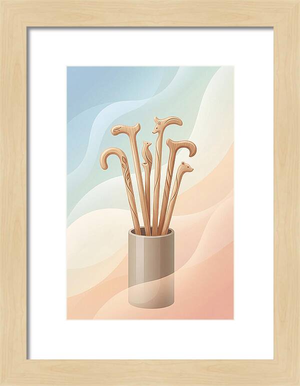 Hand Carved Wooden Sticks