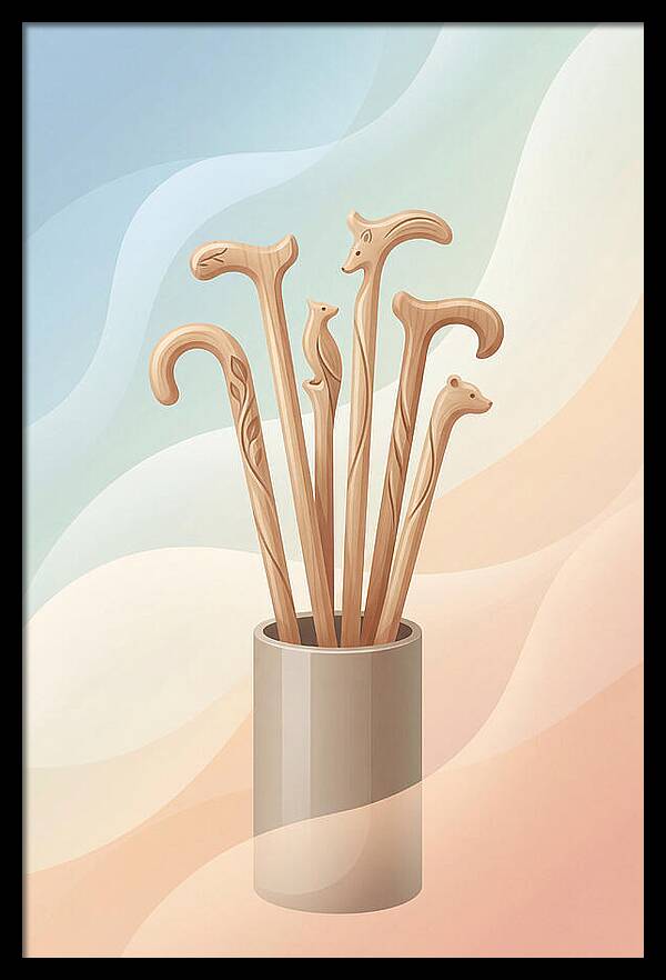 Hand Carved Wooden Sticks
