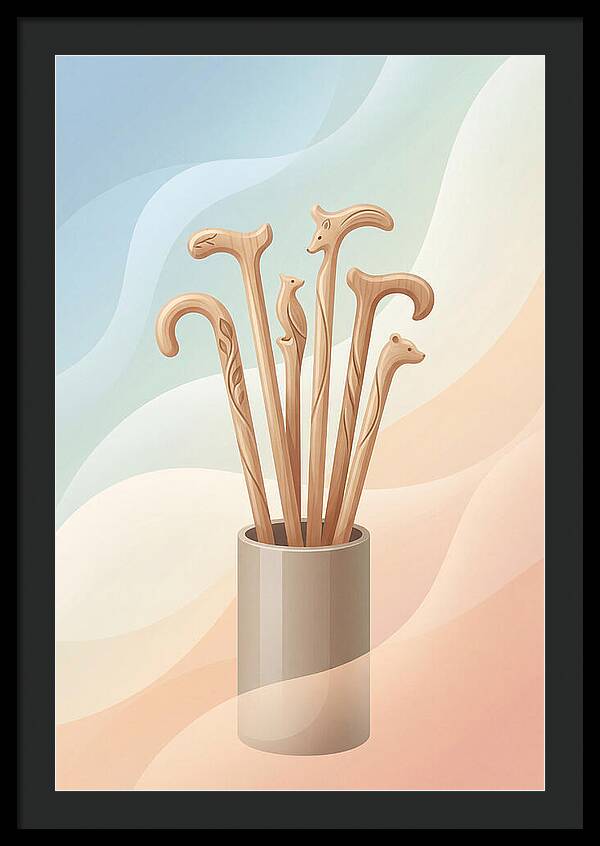 Hand Carved Wooden Sticks