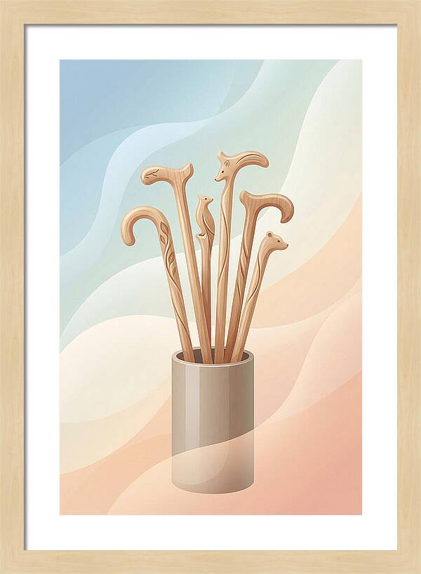 Hand Carved Wooden Sticks