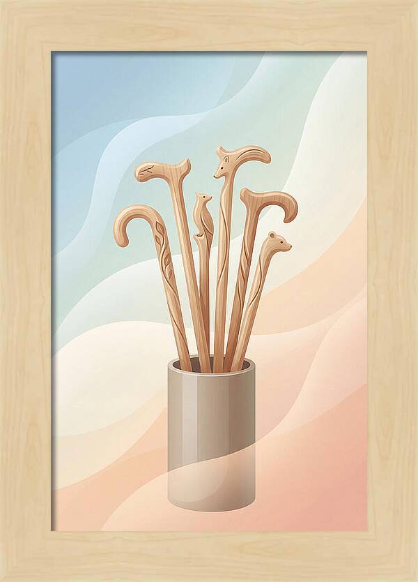 Hand Carved Wooden Sticks