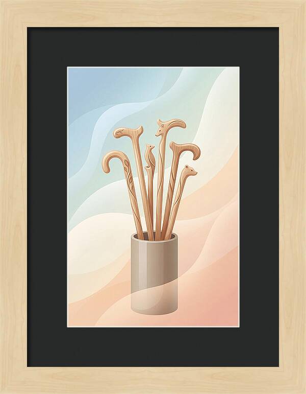 Hand Carved Wooden Sticks