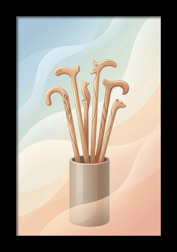 Hand Carved Wooden Sticks