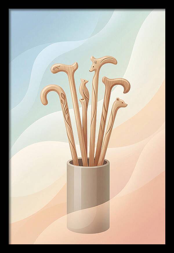 Hand Carved Wooden Sticks