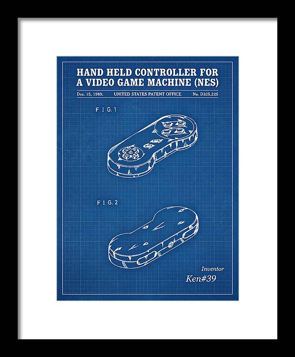 Hand Held Controller For A Video Game Machine Snes Blueprint Patent Usd325225s