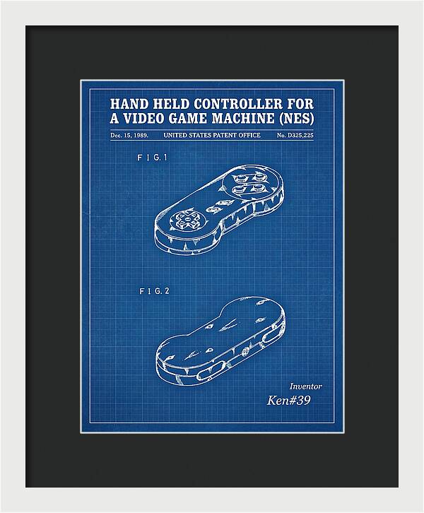 Hand Held Controller For A Video Game Machine Snes Blueprint Patent Usd325225s