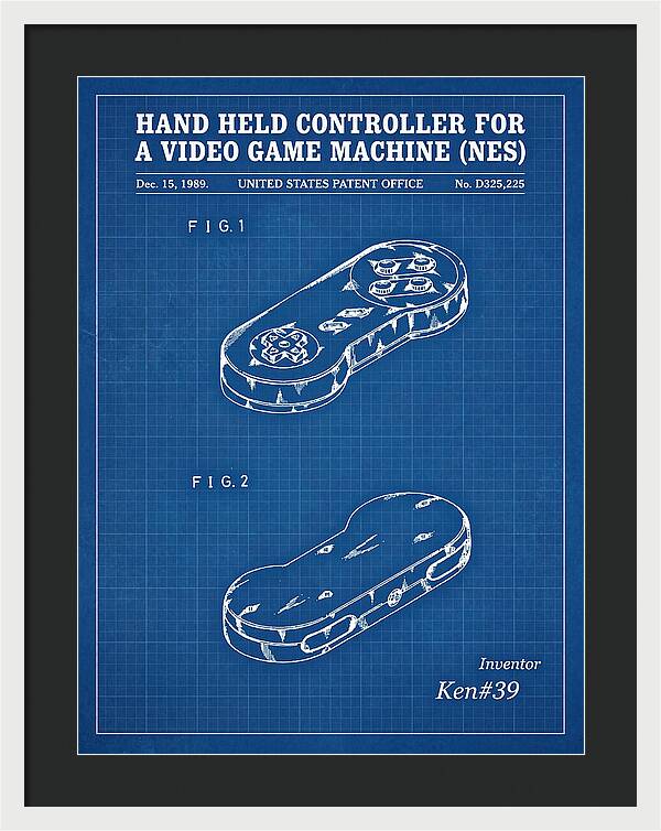 Hand Held Controller For A Video Game Machine Snes Blueprint Patent Usd325225s