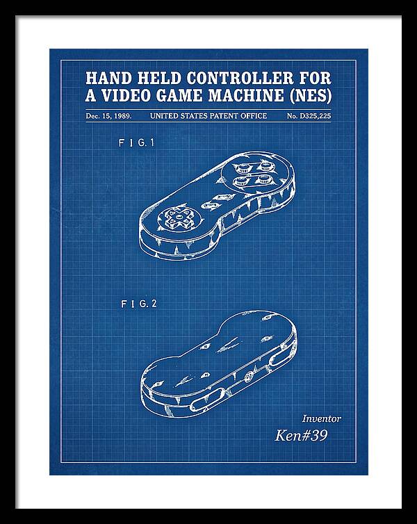 Hand Held Controller For A Video Game Machine Snes Blueprint Patent Usd325225s