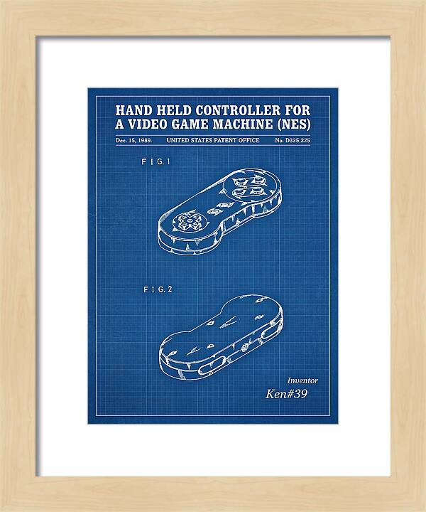 Hand Held Controller For A Video Game Machine Snes Blueprint Patent Usd325225s
