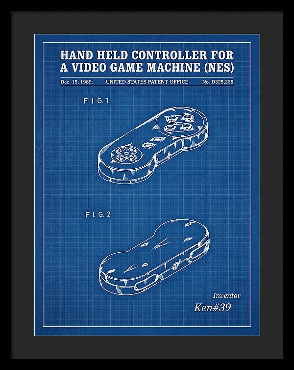 Hand Held Controller For A Video Game Machine Snes Blueprint Patent Usd325225s