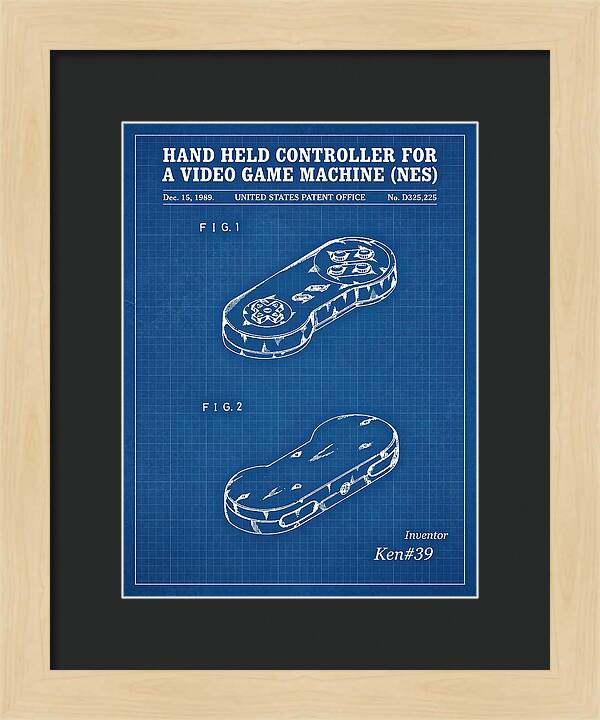 Hand Held Controller For A Video Game Machine Snes Blueprint Patent Usd325225s