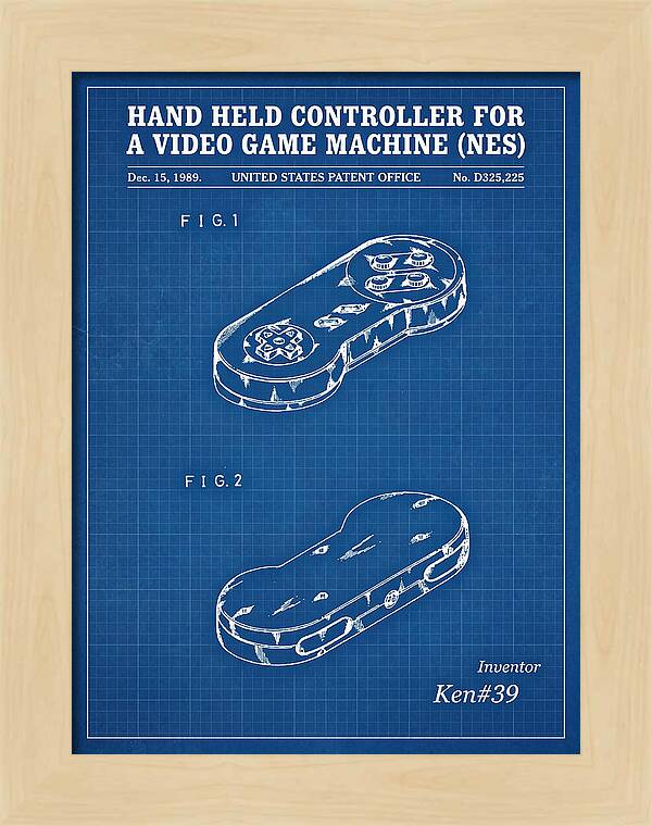 Hand Held Controller For A Video Game Machine Snes Blueprint Patent Usd325225s