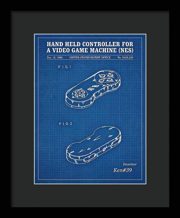 Hand Held Controller For A Video Game Machine Snes Blueprint Patent Usd325225s