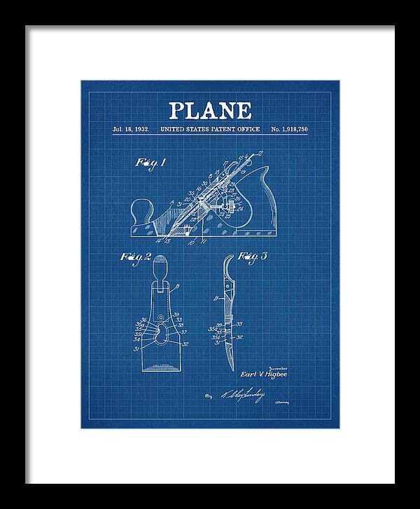 Hand Plane Blueprint Patent Us1918750a