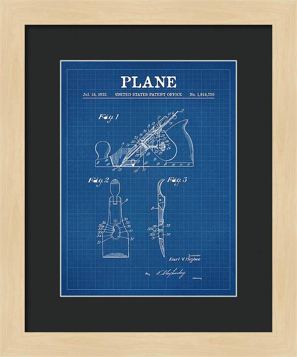 Hand Plane Blueprint Patent Us1918750a