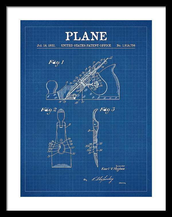 Hand Plane Blueprint Patent Us1918750a