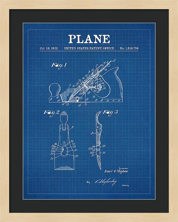 Hand Plane Blueprint Patent Us1918750a