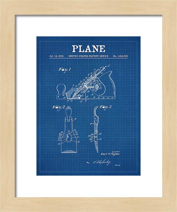 Hand Plane Blueprint Patent Us1918750a