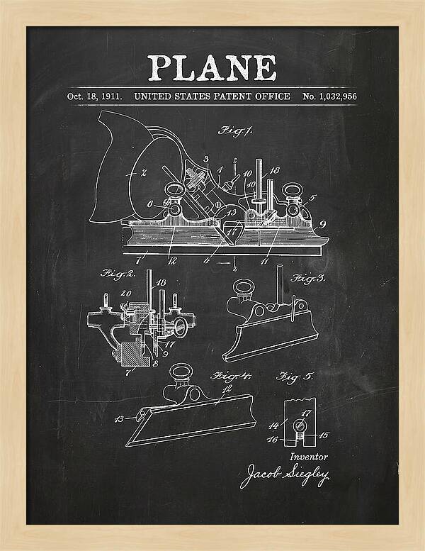 Hand Plane Chalkboard Patent Us1032956a