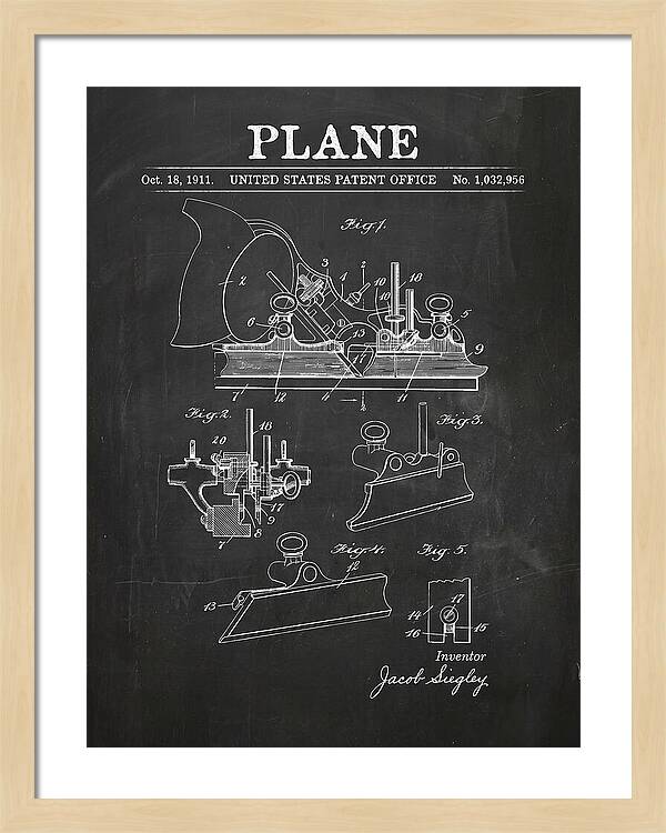 Hand Plane Chalkboard Patent Us1032956a