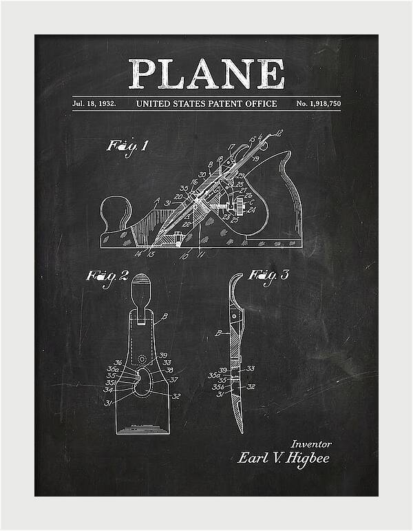 Hand Plane Chalkboard Patent Us1918750a