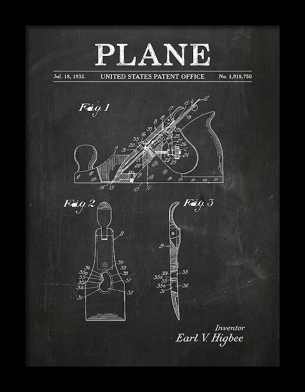 Hand Plane Chalkboard Patent Us1918750a
