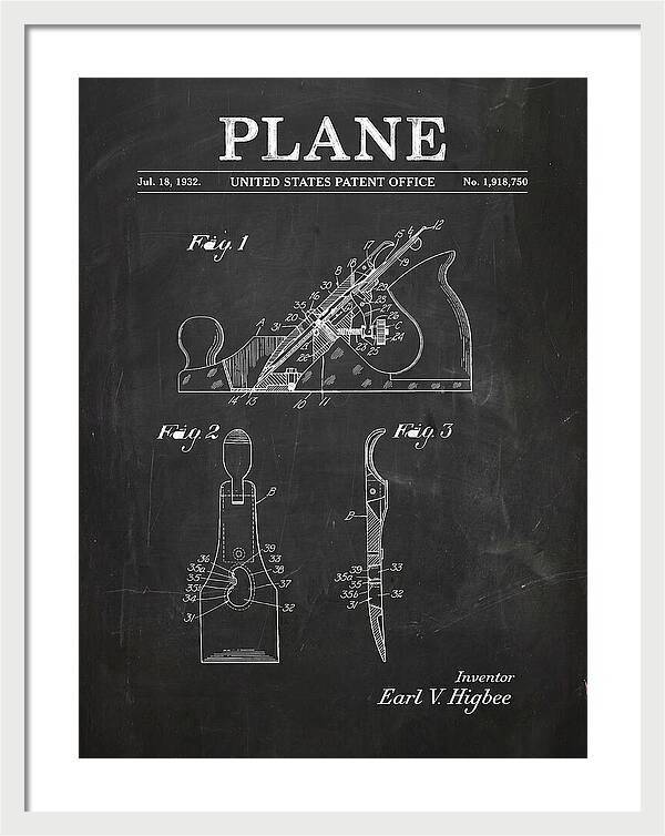 Hand Plane Chalkboard Patent Us1918750a